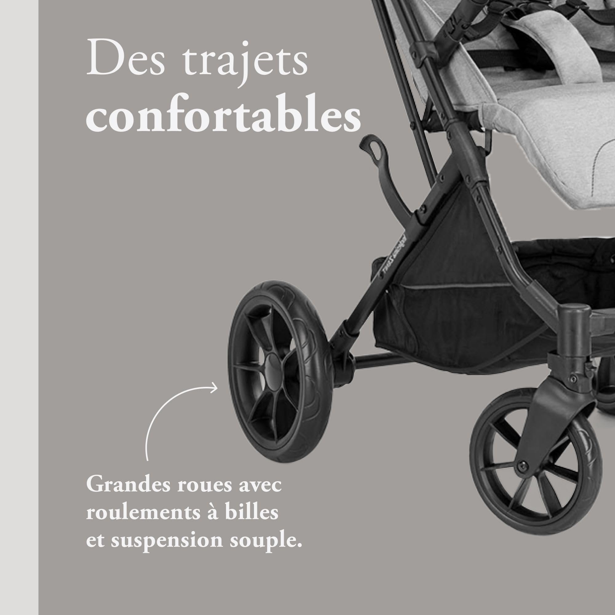 Inglesina Zenit Poussette Compacte, Gris, Performances Excellentes, Confortable, jusqu'à 22kg, Grandes Roues, Siège Spacieux, Exclusivité Amazon