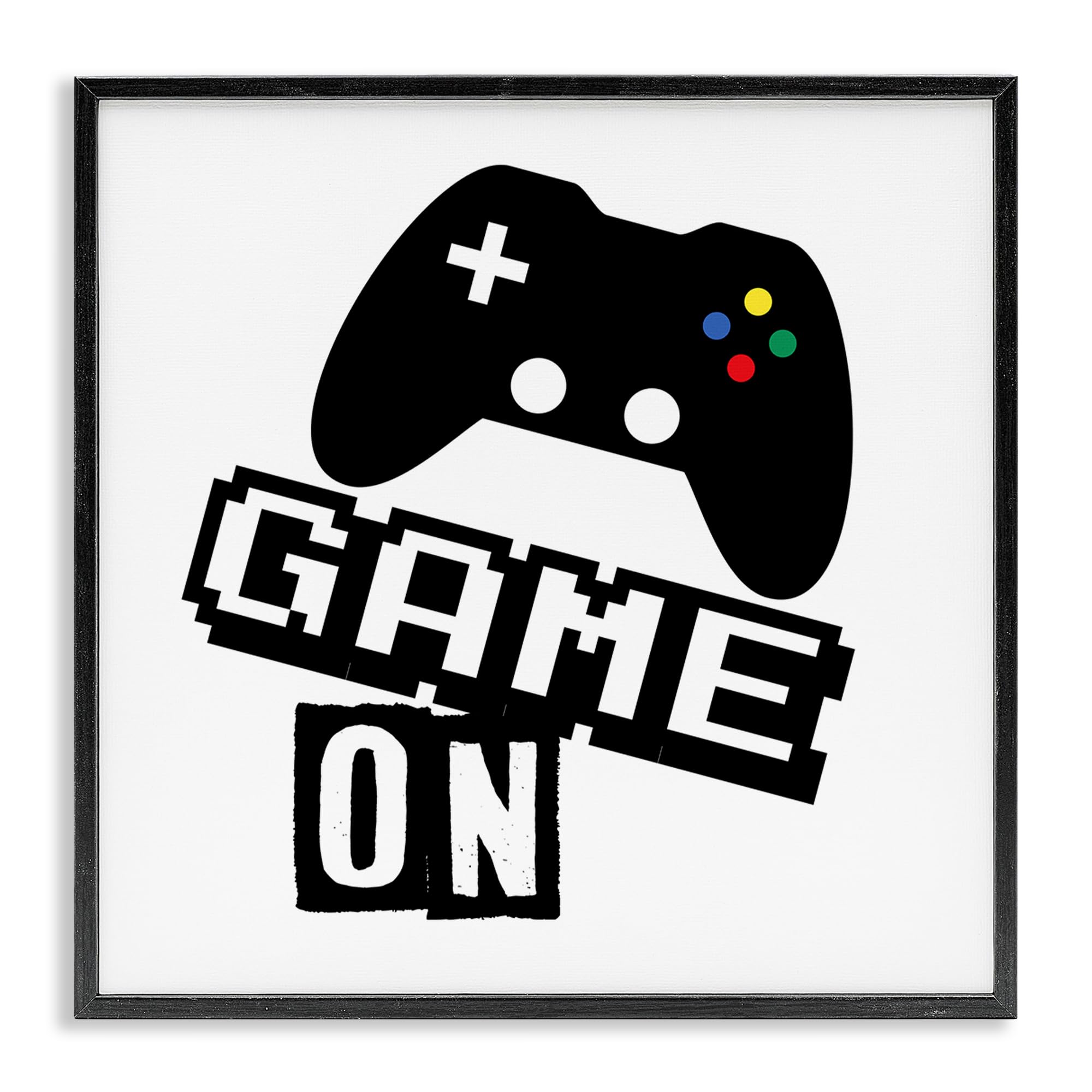 Stupell Industries Midnight Black (Textured) 'Playful Game On'| Framed Giclee Art