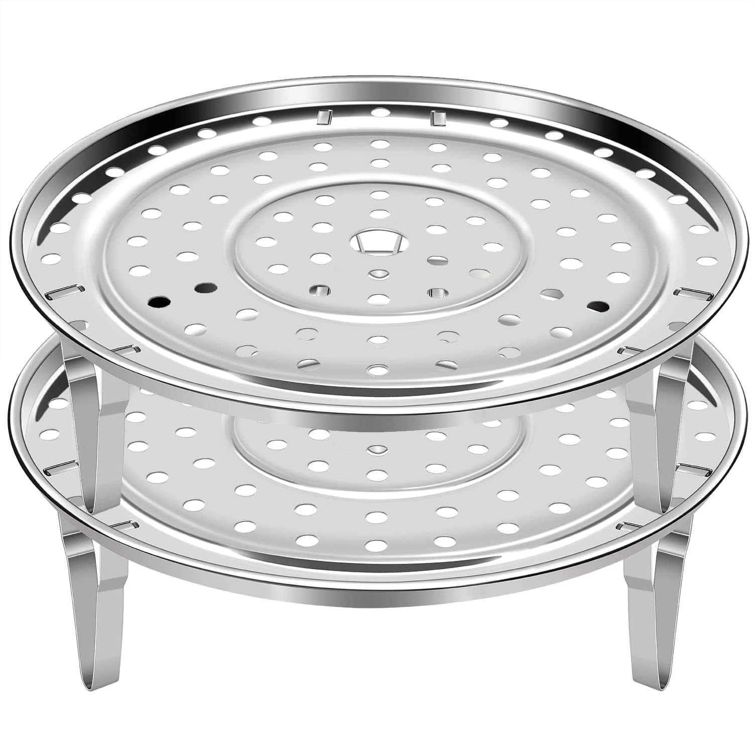 Bhajanshree 2 Psc Stainless Steel Steaming Rack Steam Tray| Food & Vegetable Steamer Kitchen Cooking Pot Round Detachable V-Shaped Stand Expandable Plate Small 20cm- Large 22cm (Combo)-image-37