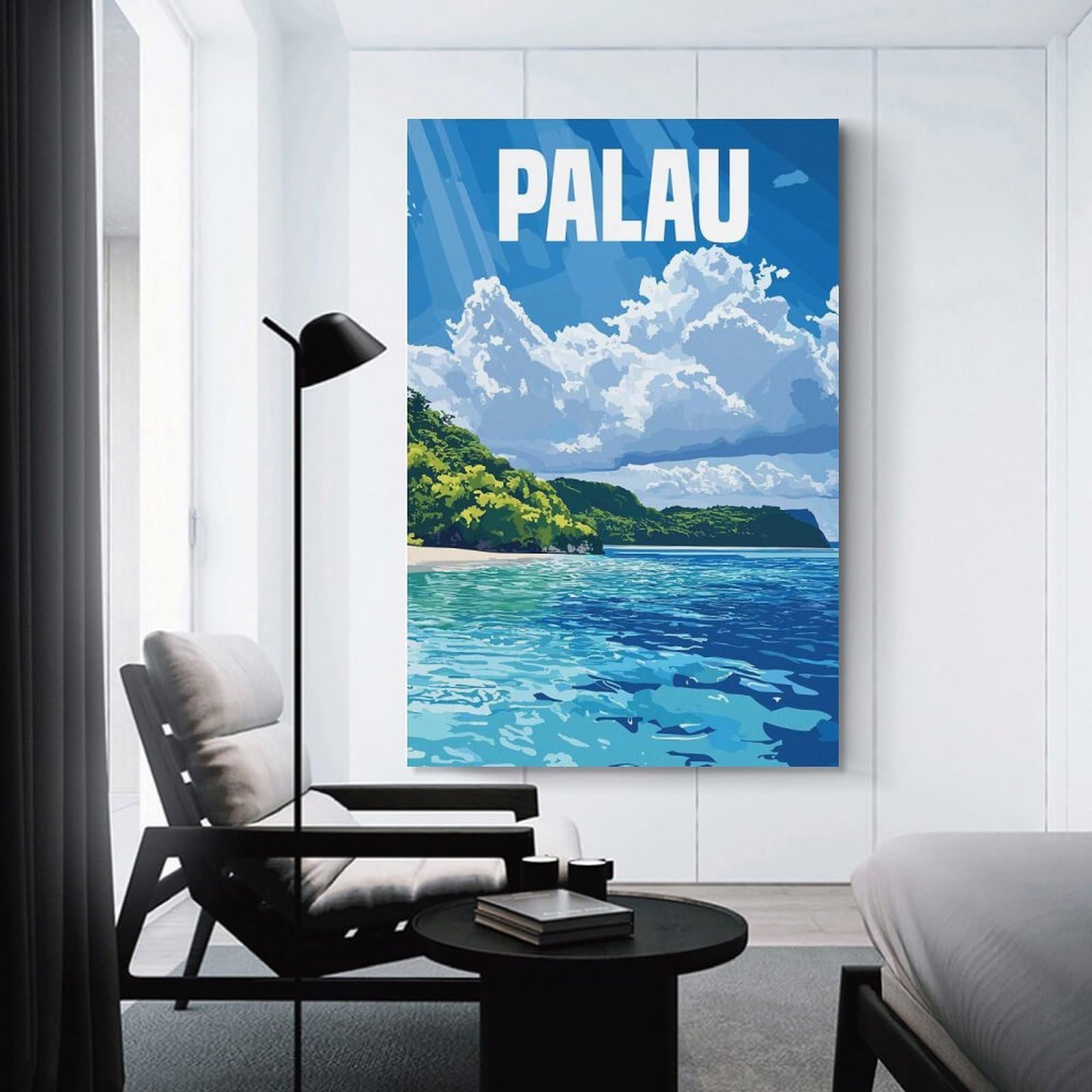 Junmoney Palau Tropical Island Home Decor Wall Art, 16x24inch(40x60cm), for Lounge, Bedroom Or Personal Spaces, Thoughtful Wall Decor for Art Lovers