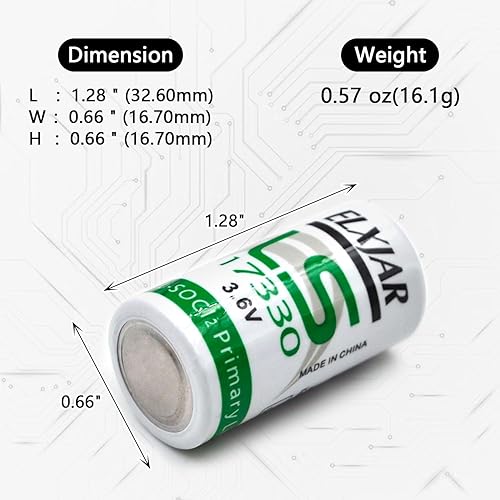 Miniatura 5 de YUTSUJO Paquete de 3 baterías de litio LS17330 de 3.6V 2100mAh 23A para rastreadores de perros de caza, detectores de monóxido de carbono, sensores