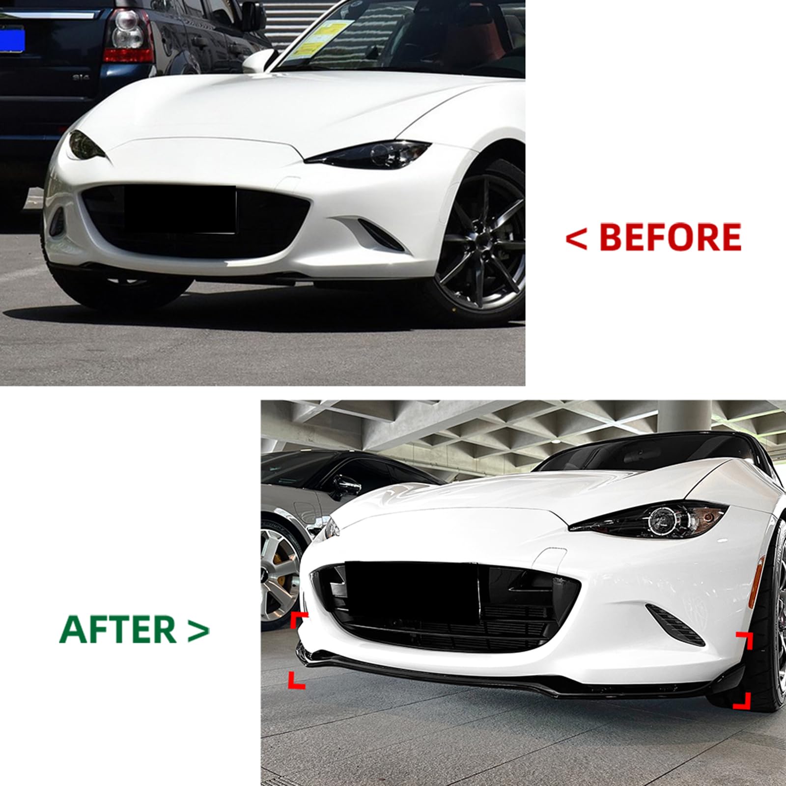 Kit carrosserie spoiler pare-chocs avant pour Mazda MX-5 Miata ND 2016-2022 noir