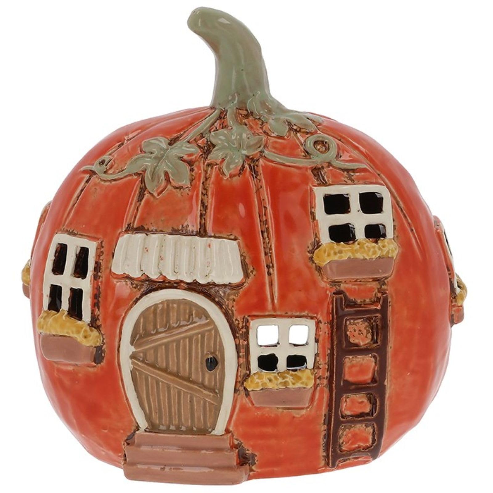 Village Pottery Autumn Pumpkin House Tealight Holder Boxed