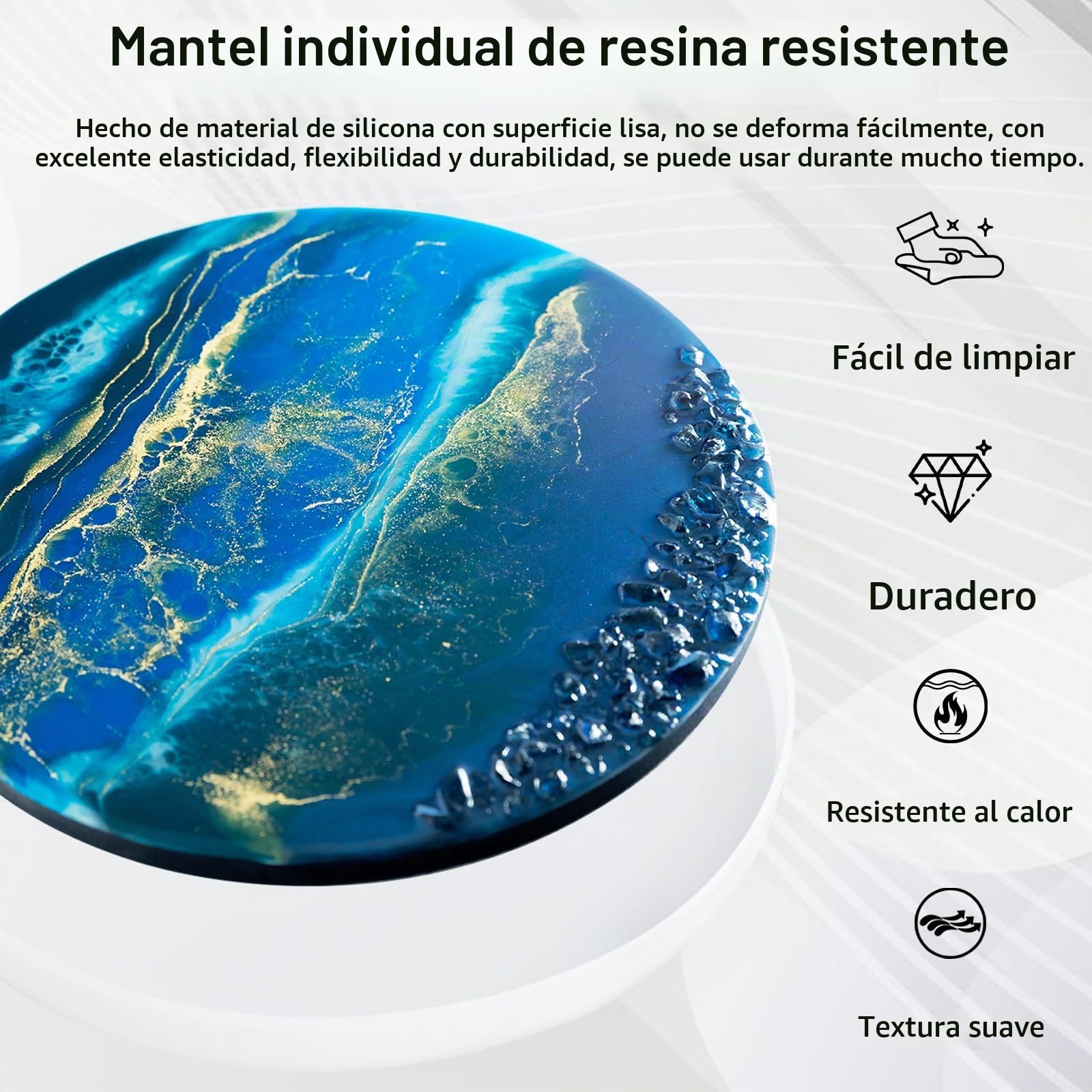 Molde Grande de Silicona para Mesa de Resina Epoxi 50 cm con 3 Patas Plegables de 42 cm, Moldes de Resina para Hacer Mesas DIY, Mesa Río, Escritorio y Decoración de Hoga