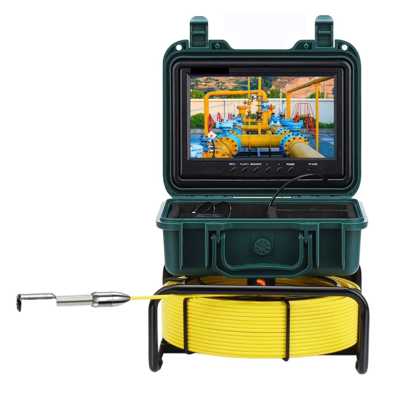 Sewer Camera, 9" HD Screen DVR/WiFi 8GB Card IP68 20/30/50M Pipe Inspection Camera 23mm Drain Sewer Pipeline Industrial Endoscope(50m)