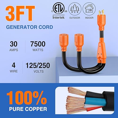 Miniatura 177 de Nilight Cable adaptador de cargador EV de 50 amperios a 50 amperios de 4 clavijas de cobre puro 250 V para soldador, conversión de enchufe Enchufe