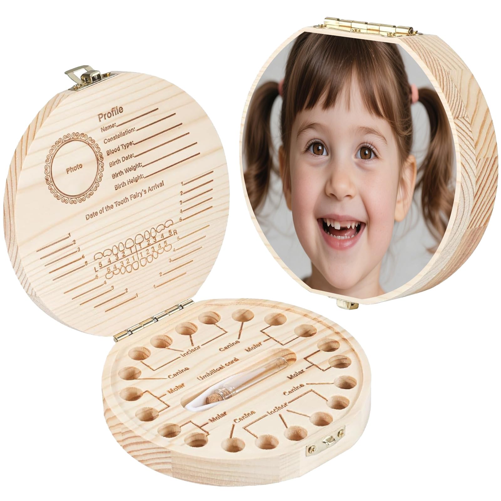 Caja de recuerdo personalizada para dientes de leche, soporte para dientes perdidos de niños con foto, organizador de recuerdos para el primer diente, regalo