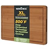 Extra Large Bamboo Cutting Board for Kitchen - 18 Inch Wood XL Cutting Boards with Juice Groove and Handles, Wooden Chopping Board for Meat, Cheese, Fruit & Vegetables (Pre Oiled, Brown)