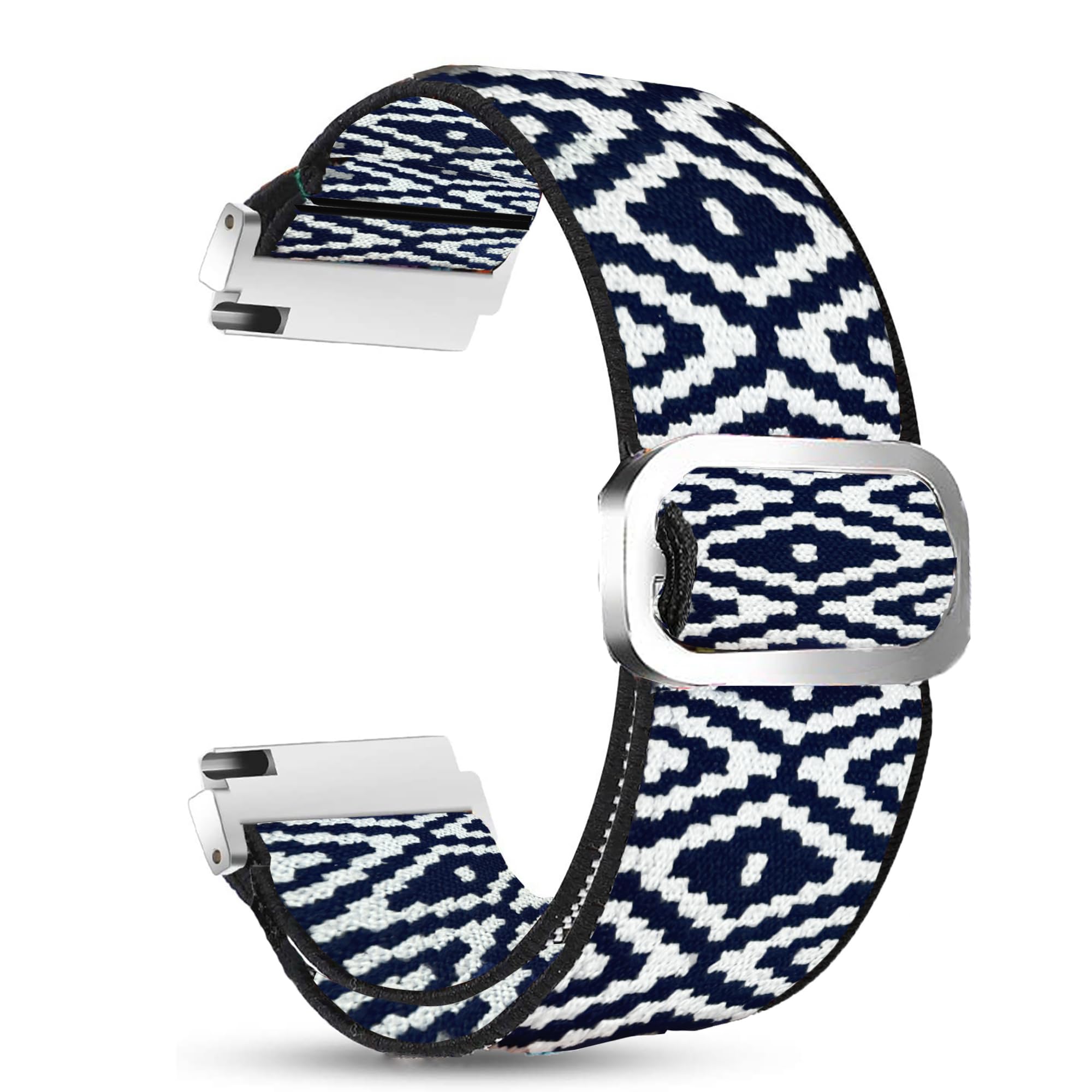Blueshaweu Compatible for RUIMEN Smart Watches Bands 22mm Stretch Elastics Nylon Adjustable Replacement Strap Accessories for Men & Women Compatible for RUIMEN D1 / H1 Smart Watches (Rhomboid) - Image 3