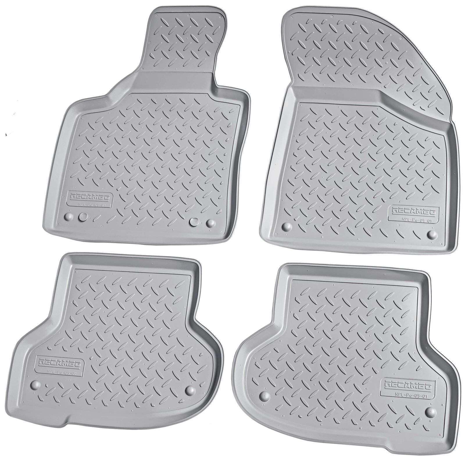 Recambo Juego de Alfombrillas de Goma y Bandeja de Maletero para Audi A3 8P + Sportback | 2003 2012 100% Ajuste, Alfombrillas y Maletero de TPE Antideslizante, Color Gris