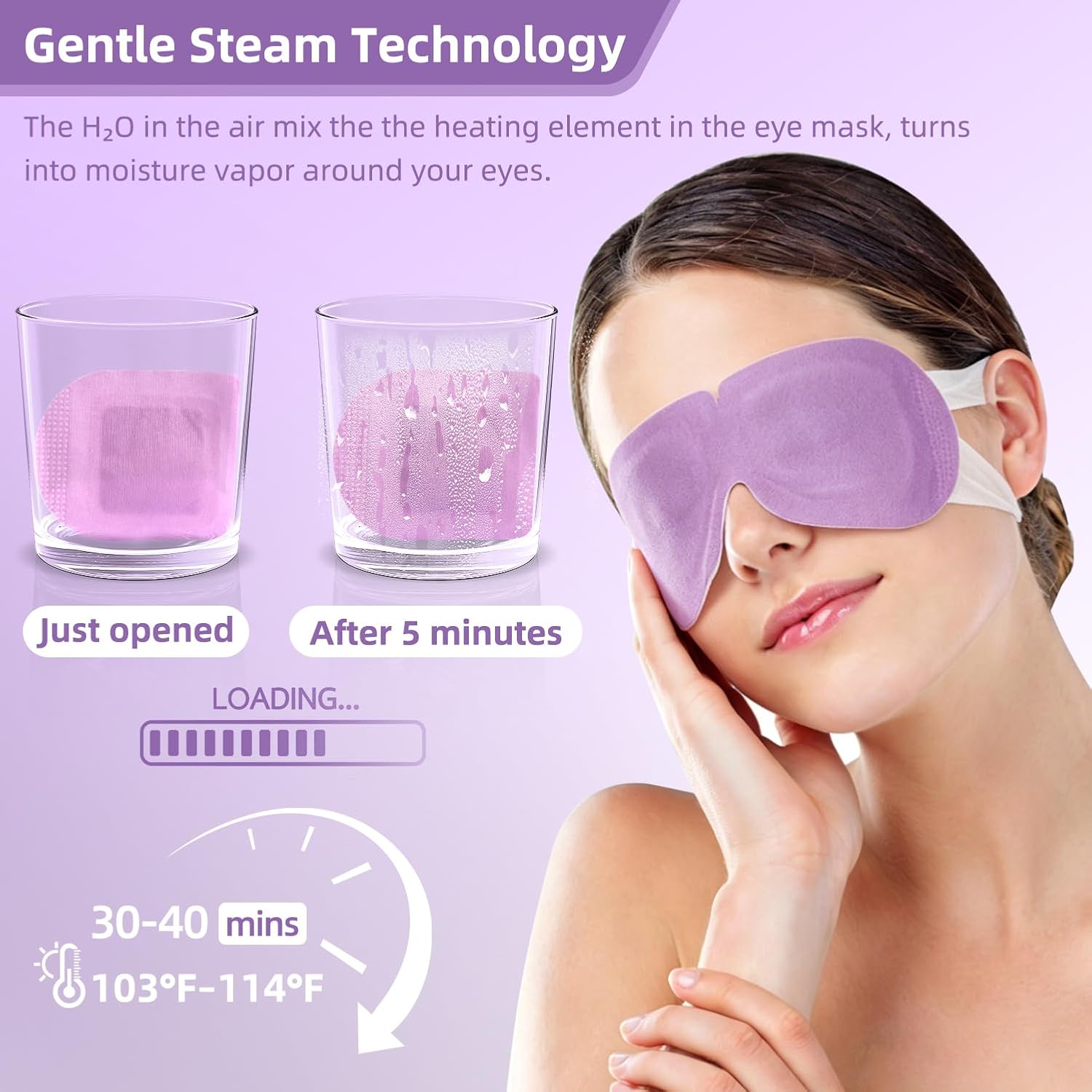 25 Pack Steam Eye Mask for Eyes Relief,Self Heating Heated Eye Mask for Sleep,Warm Compress for Dry Eyes,Disposable Heated Warm Eye Mask for Home,Sleep,Spa,Travel Essentials & Relaxation Gifts