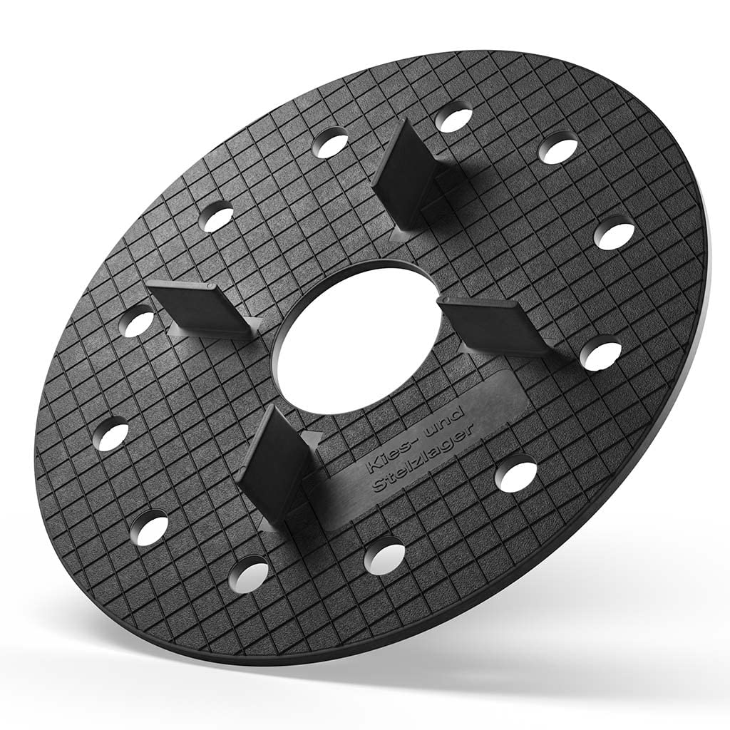 100x LANGFIT® Kieslager Splittbettlager Kiesbettlager mit 3mm Fugenkreuz – Plattenlager zum Verlegen von Terrassenplatten auf Kies, Splitt und Sand – Made in Germany – MS-KL3-15-G (ganze Scheibe)