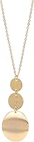 PERNNLA Pearl 18K Gold Plated Long Disc Pendant Necklace for Women - Layered Sweater Chain Fashion Jewelry