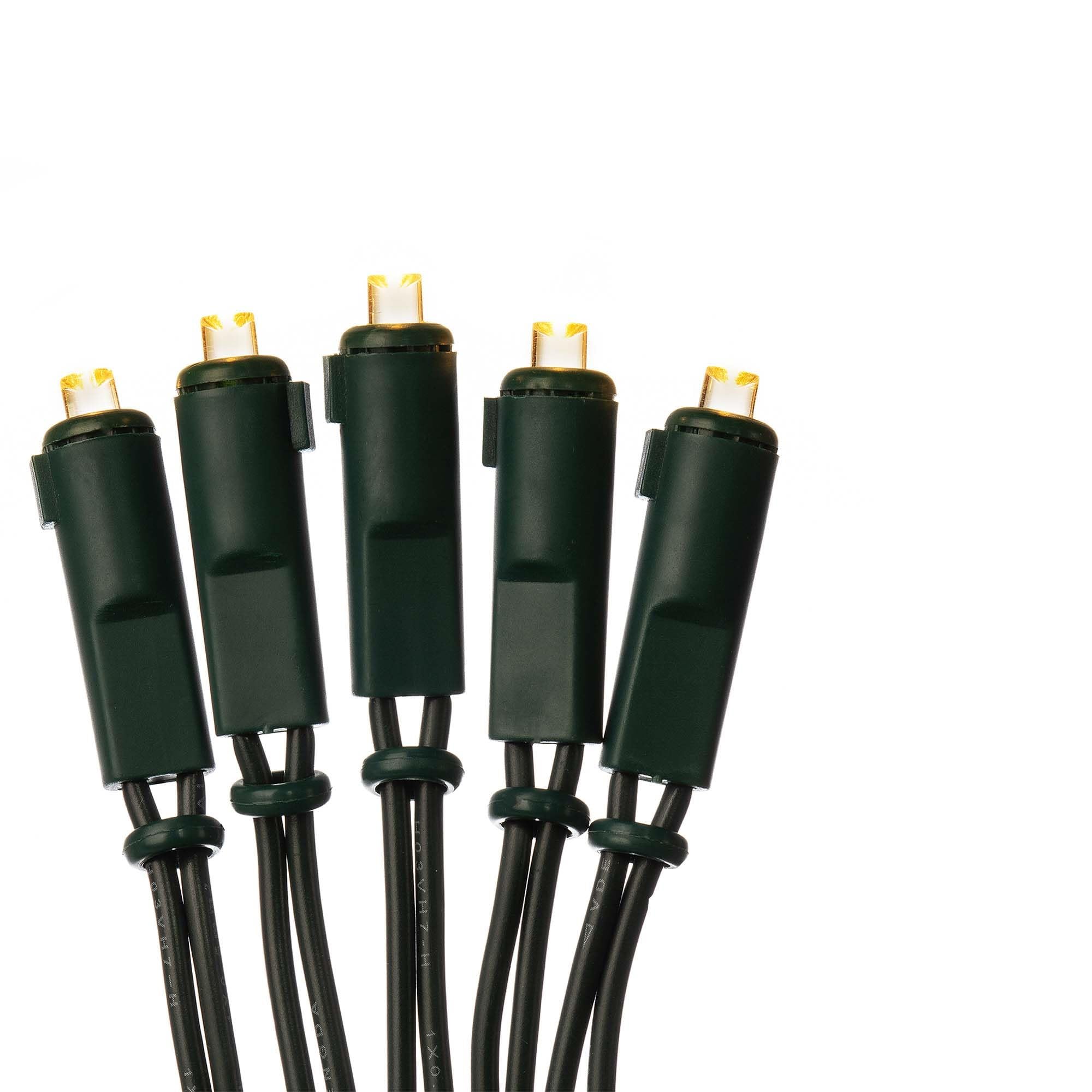hellum LED-Lichterkette innen, 220V strombetrieben Lichterkette warm-weiß, 30er LEDs, beleuchtete Länge 4,35m, Kabel grün Wohnzimmer Dekoration Weihnachtsbaum IP20 Stecker für Innen 150292