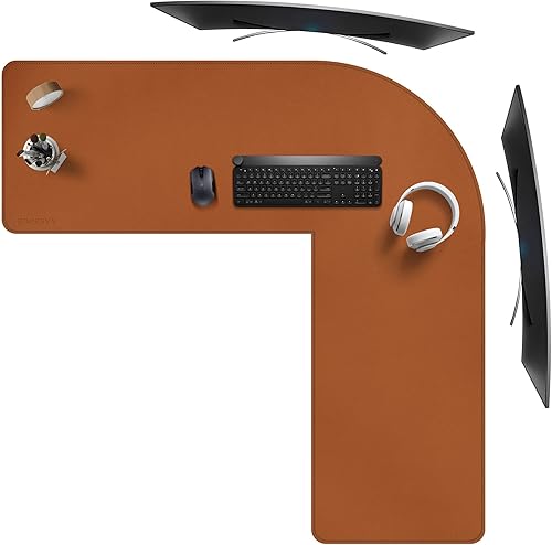 ZORESYN Alfombrilla de escritorio para juegos en forma de L, alfombrilla de escritorio de esquina para computadora, protector de escritorio de 47