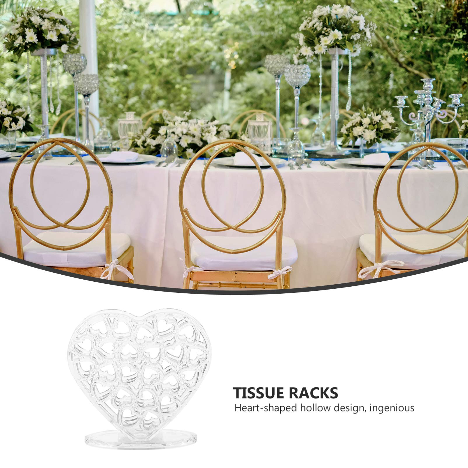 Porte-serviettes - Distributeur de mouchoirs en papier vertical en forme de cœur pour décoration de table et décoration d'intérieur