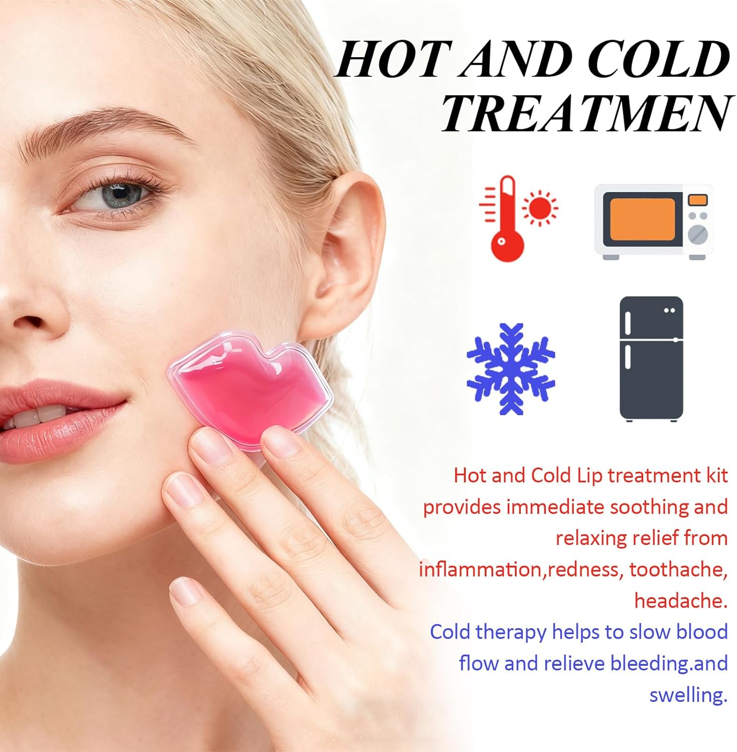60 PCS Lip Ice Pack Bulk - Medical Grade Reusable Cold Therapy Packs | Fast-Acting Cooling for Post-Procedure Recovery, Lip Swelling, Bruising & Daily Comfort | Compact & Portable Design