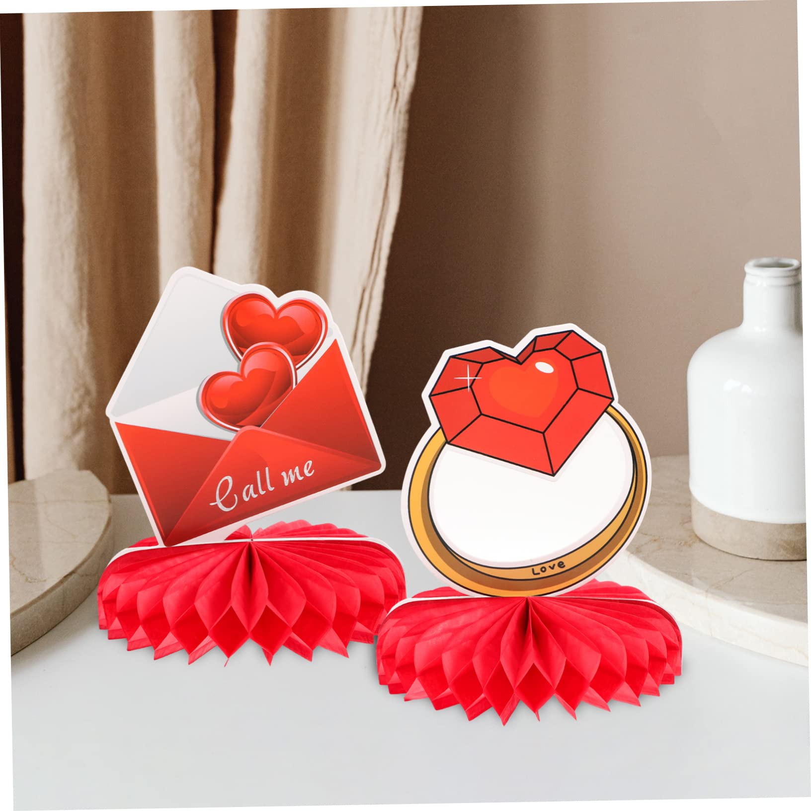 BESTonZON 45piezas Decoración De Panal Para San Valentín Adornos Para Fiestas Accesorios De Fotografía Para Celebraciones Románticas y Bodas