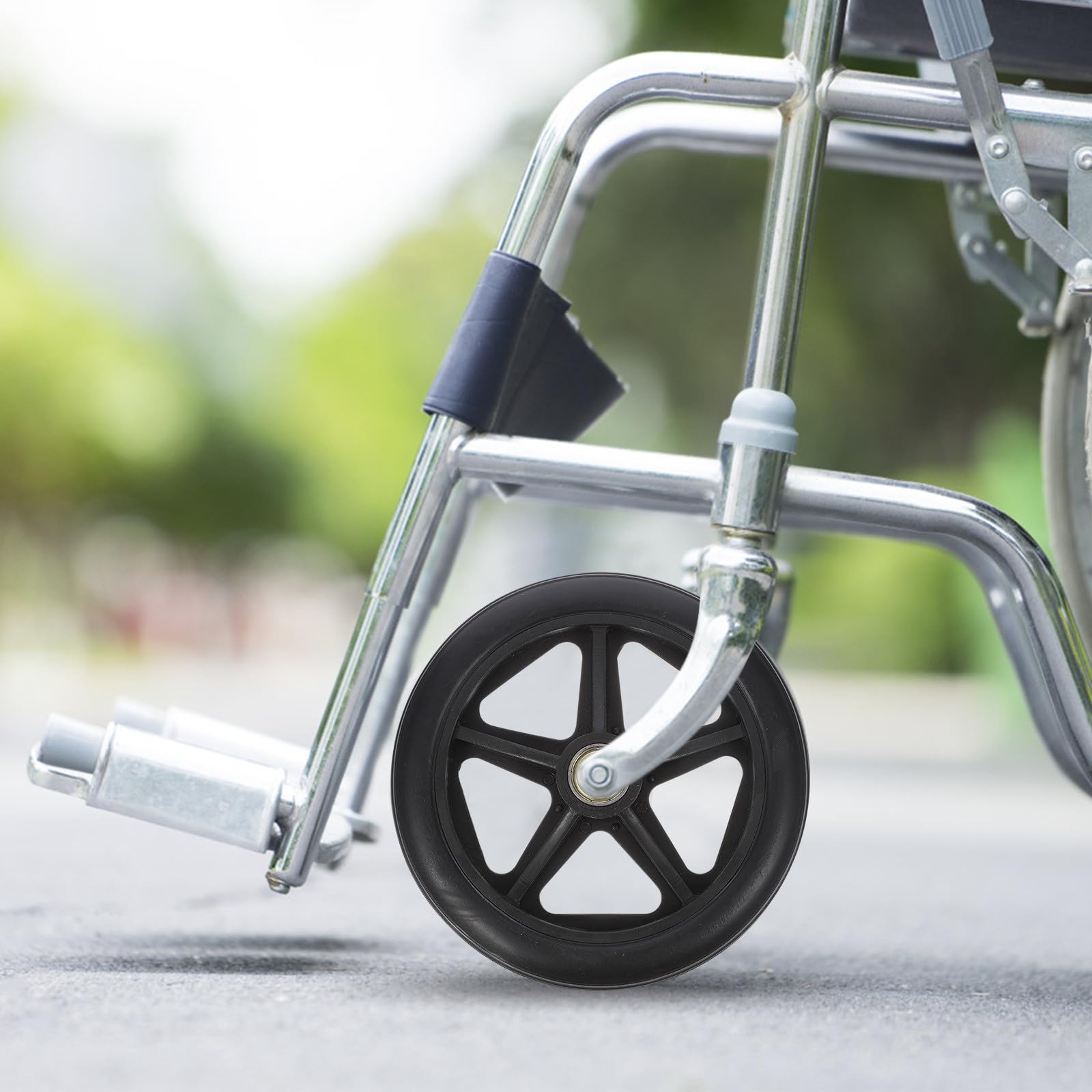 MAGICLULU Ruedas Delanteras y Antideslizantes de Repuesto para Silla de Ruedas de Abs y Acero para Adultos para Uso en Interiores y Exteriores