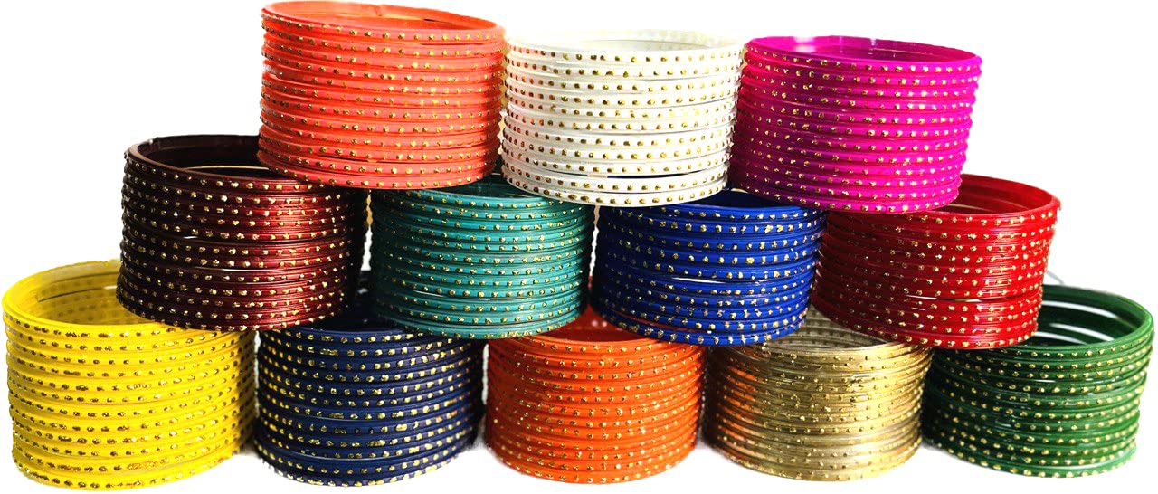 SHUBHLAXMI Glass Studded With Glitter Sparkles glossy multicolour Bangles For Women And Girls (Pack Of 144) 2.8 (B0BV6Y7MTP) Amazon Price History, Amazon Price Tracker
