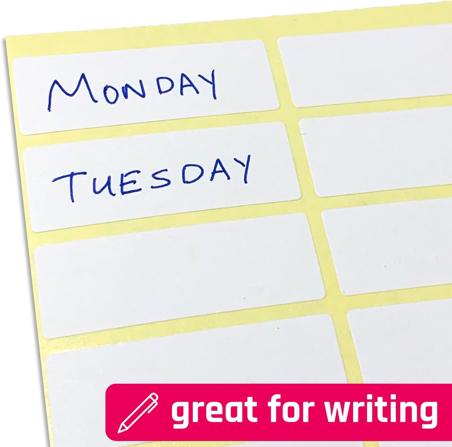 500 Pack, 1.5" x 0.75" - Blank White Labels Stickers to Write On, Stick On Adhesive Sticky Labels - Image 6