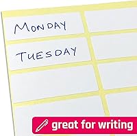 Vista 6 de Paquete de 500 etiquetas adhesivas blancas en blanco de 1.5 x 0.75 pulgadas para escribir, etiquetas adhesivas adhesivas adhesivas