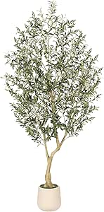 REALEAD 7-Foot Artificial Olive Tree with Planter