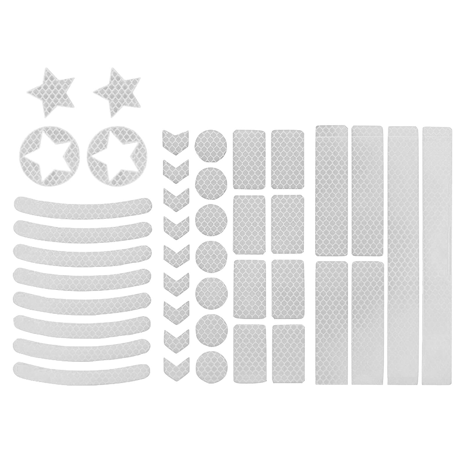 Lot De 40 Autocollants Réfléchissants Prismatiques 6 Cm – 4 Couleurs Pour Vélos, Casques, Vêtements, Sécurité Nocturne