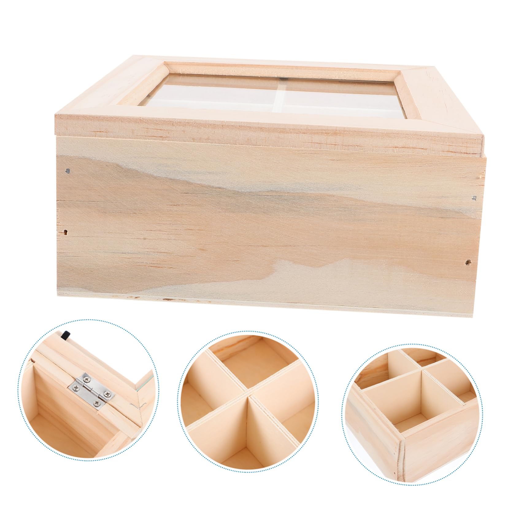 Boîte à Thé En Bois Alipis - Multi-Compartiments - 24x8x5.5cm - Rangement Écologique Pour Sachets De Thé