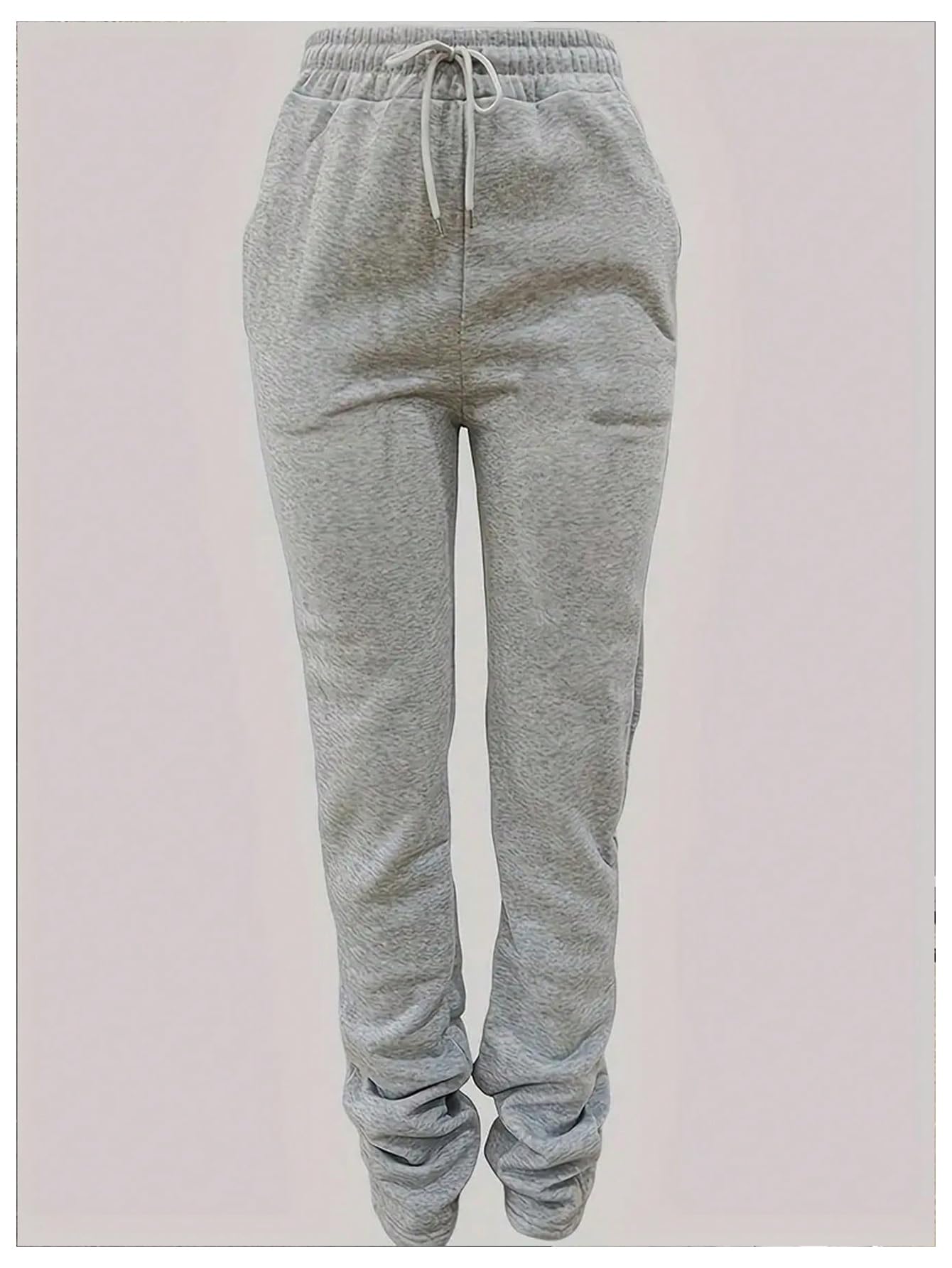 GORGLITTER Women's Stacked Baggy Sweatpants Y2K Drawstring Waist Flared Jogger Pants