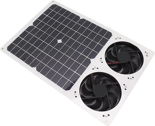 Miniatura 9 de Kit de ventilador de panel solar para caravanas, gallineros duales de 40 W, ventilación de hogar para mascotas de 6 pulgadas con ventilador de