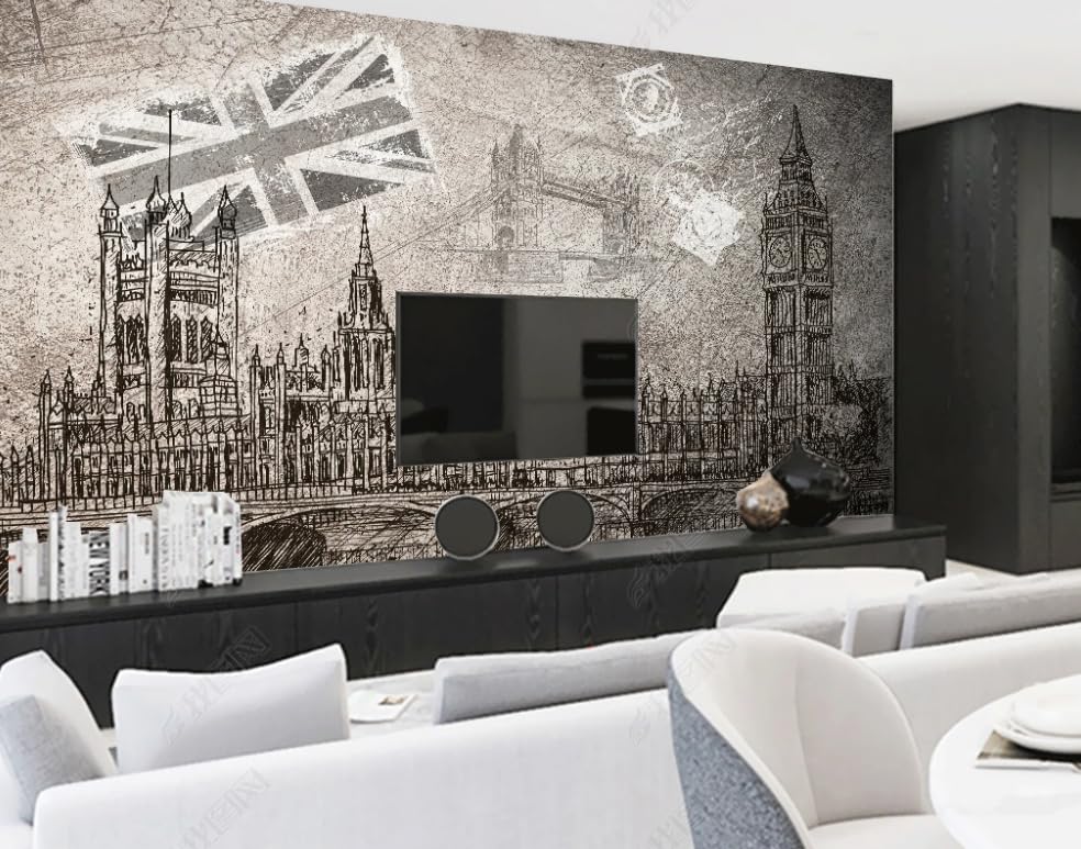 Papier peint intissé architecture de Londres poster géant mural salon 300x210 cm
