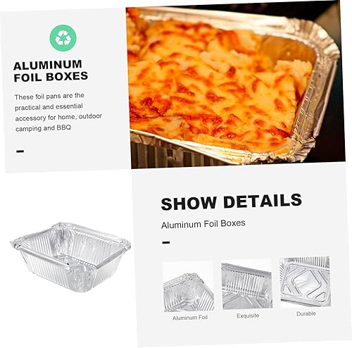 Miniatura 9 de Yardwe 30 cajas de papel de aluminio para tartas desechables para tartas, sartenes de aluminio, mesa de vapor, sartenes profundas, sartenes de