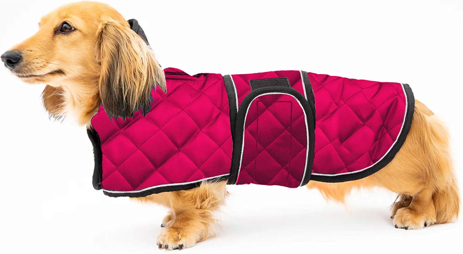 Geyecete Warm Thermal Quilted Dachshund Coat, Winter Coat With Fleece Lining
