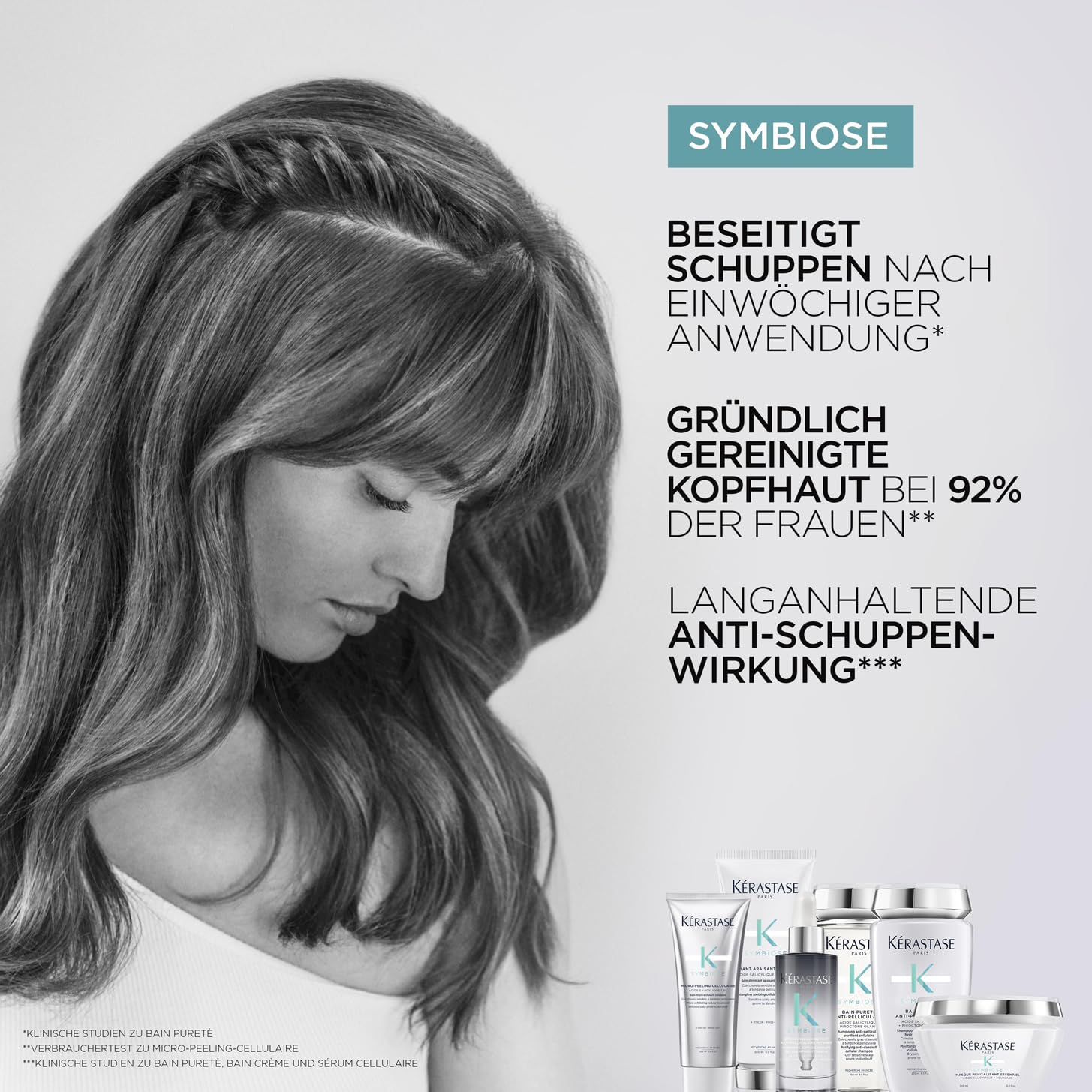 Kérastase, Symbiose, Anti-Schuppen Pflegeroutine mit Peeling, Shampoo, Haarspülung und Haarserum, Für empfindliche, trockene und schuppige Kopfhaut