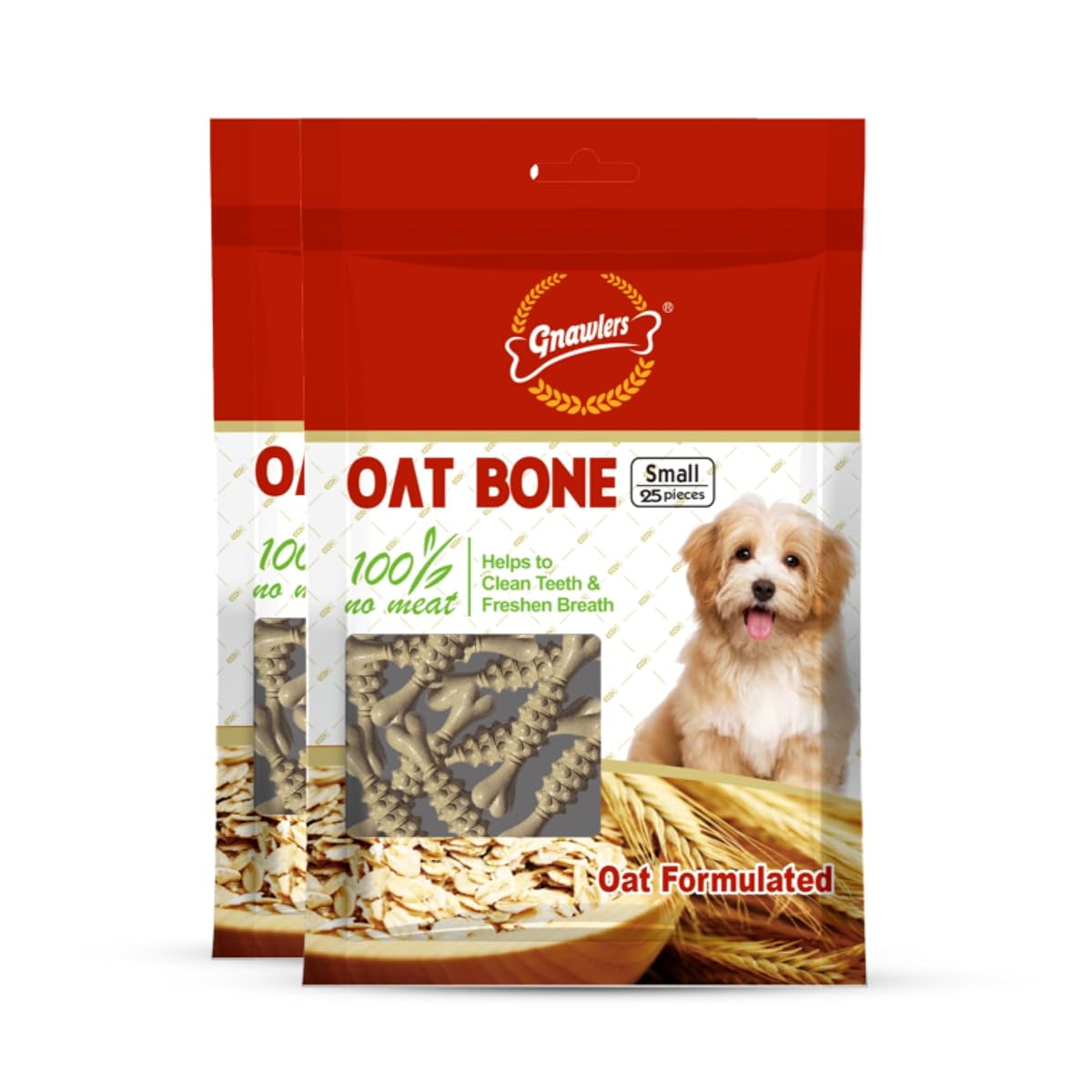 GNAWLERS Dogsncats Oat Bone, Healthy Dog Bone With Oat Flour, Prebiotic,