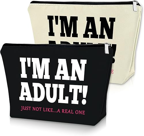 Sazuwu Regalos de cumpleaños número 18 para hija bolsa de maquillaje, Negro y Beige