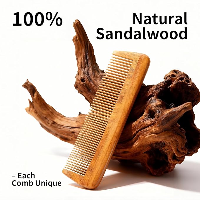 Peine de madera natural Sandalwood para hombre miniatura 4