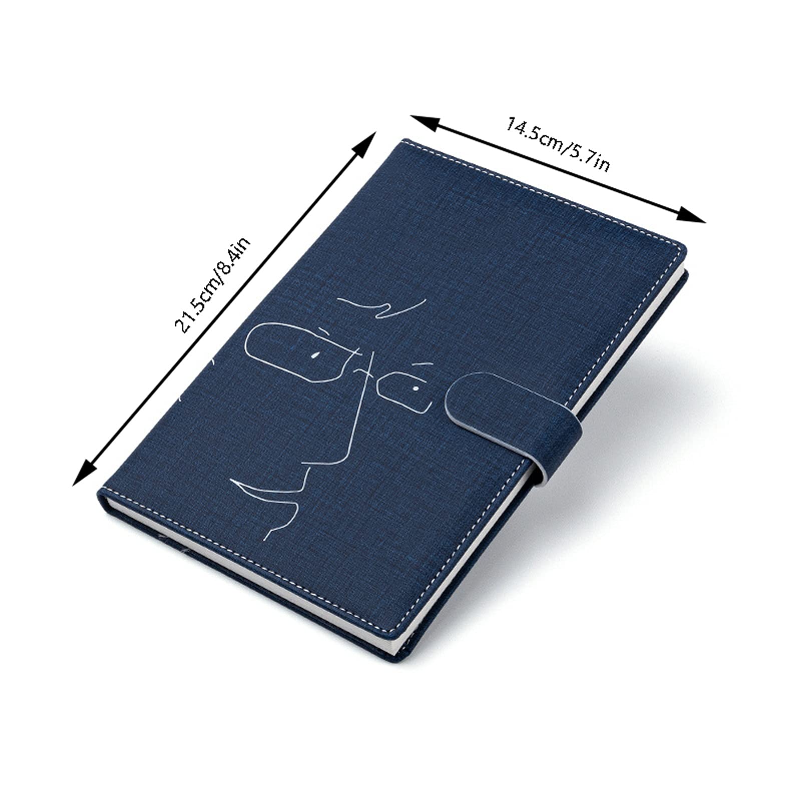 Taccuino con motivo orizzontale, superficie rigida, chiusura magnetica, adatto per la casa, diario con copertina rigida, colore blu