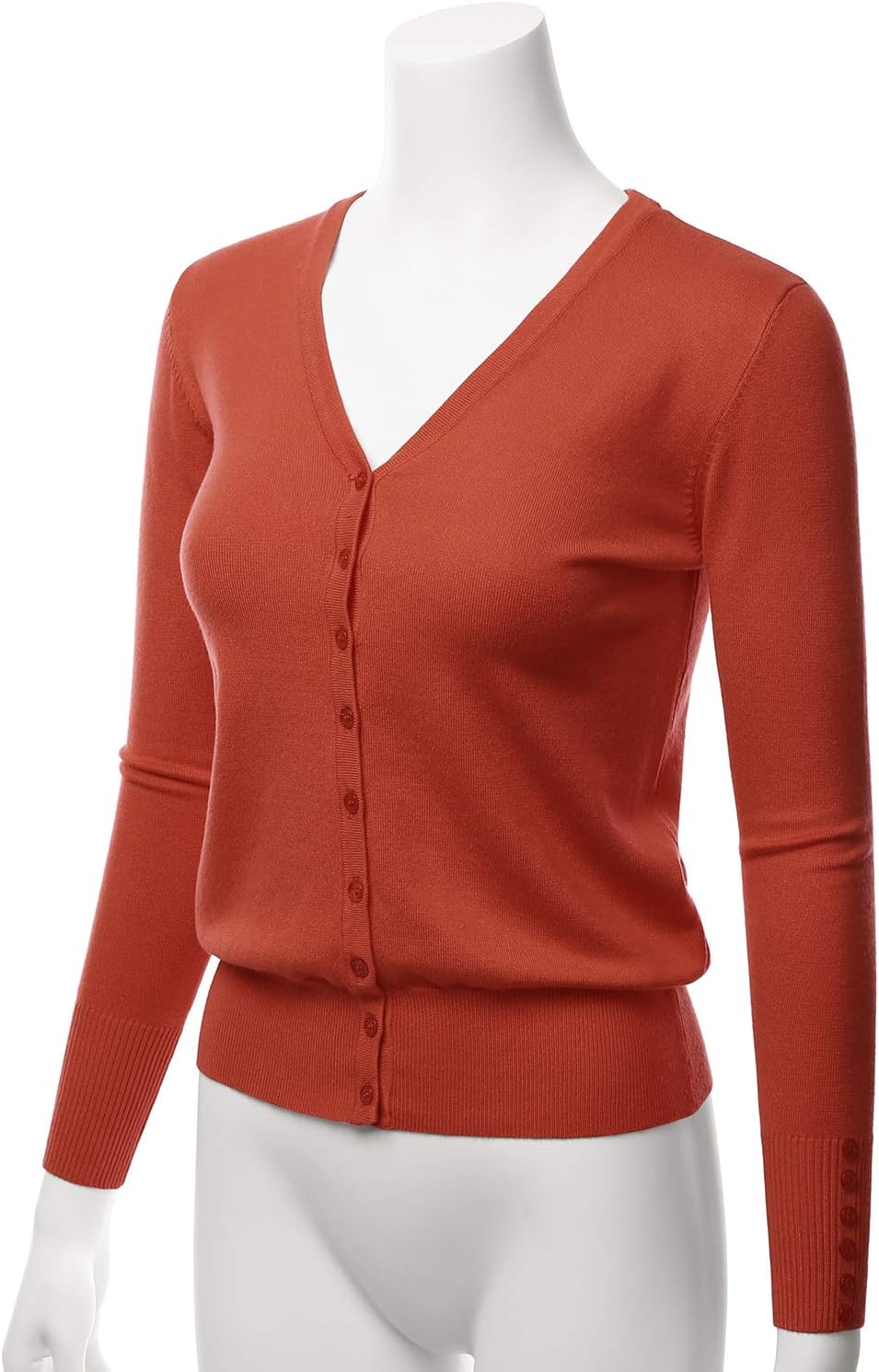 LALABEE Women's V-Neck Long Sleeve Button Down Sweater Cardigan Soft Knit(S-XXL) - Image 3