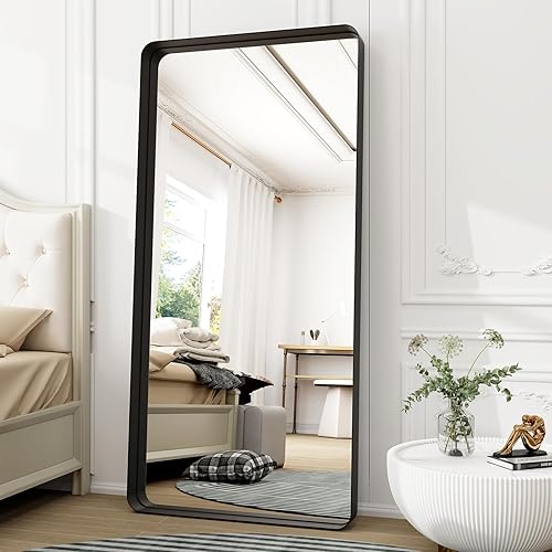 Miniatura 4 de Easly Espejo arqueado extra grande de longitud completa de 71 x 30 pulgadas, espejo inclinado para montar en la pared, marco de aleación de