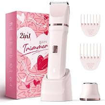 Bikini Trimmer for Women - Painless Electric Razor for Silkskin, Cordless Body Shaver for Travel, Replaceable Female Facial Razor, IPX7 Waterproof & Easy to Clean, Ceramic Blade, USB Charging Dock