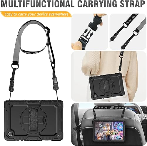 Miniatura 5 de HXCASEAC Funda para Galaxy Tab S6 Lite 20202022 (SM-P613P619P610P615), Samsung S6 Lite con soporte para bolígrafo, correa de mano giratoria