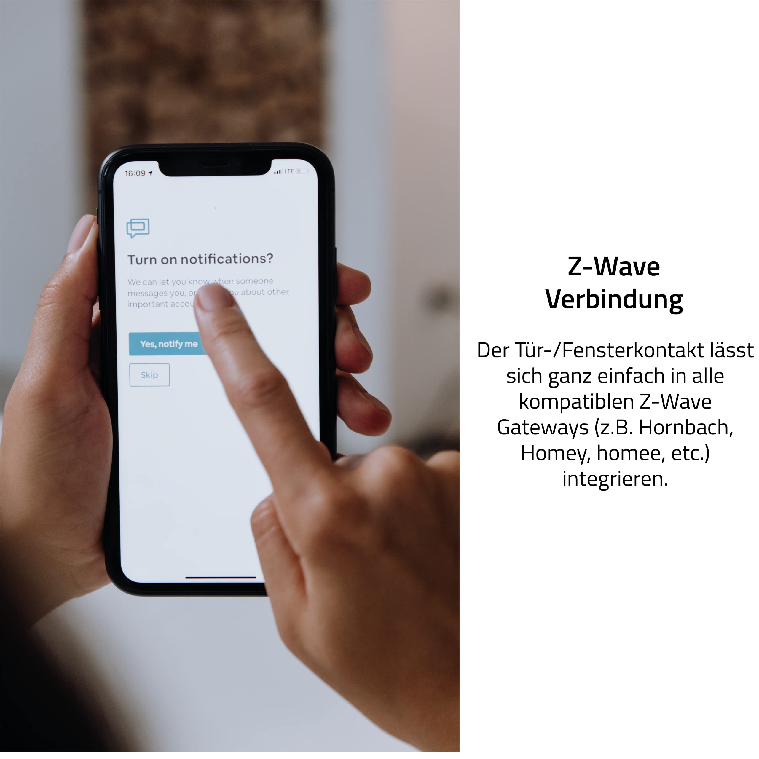 Eurotronic 700203 Tür-/Fensterkontakt Z-Wave Plus (Sensor zur Überwachung von Fenster & Türen, intelligentes Smarthome Zubehör, optimierte Energieersparnis & Schutz vor Einbruch)