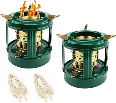 2Pcs Portable Kerosene Stove, Mini Camping Heater Indoor Burner with Adjustable Flame Dual-Use BBQ Grill for Outdoor Adventures