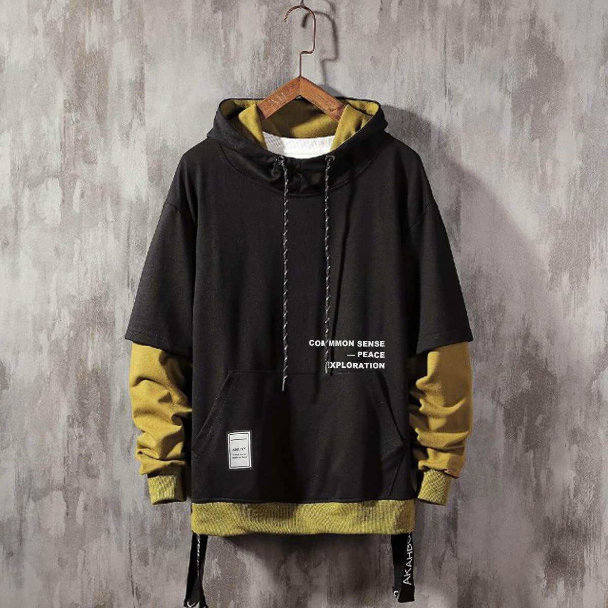 Moshtashio Felpa Uomo con Cappuccio Abbigliamento Felpe Manica Lunga Colori a Contrasto Hoodies Sweatshirt Pullover Tops Autunno Inverno Moda
