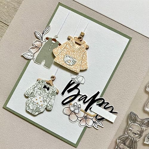 Miniatura 3 de DzIxY Ropa de bebé, sombreros, calcetines, troqueles de corte de metal, kit de fabricación de tarjetas, troquelados, troquelados, álbumes de