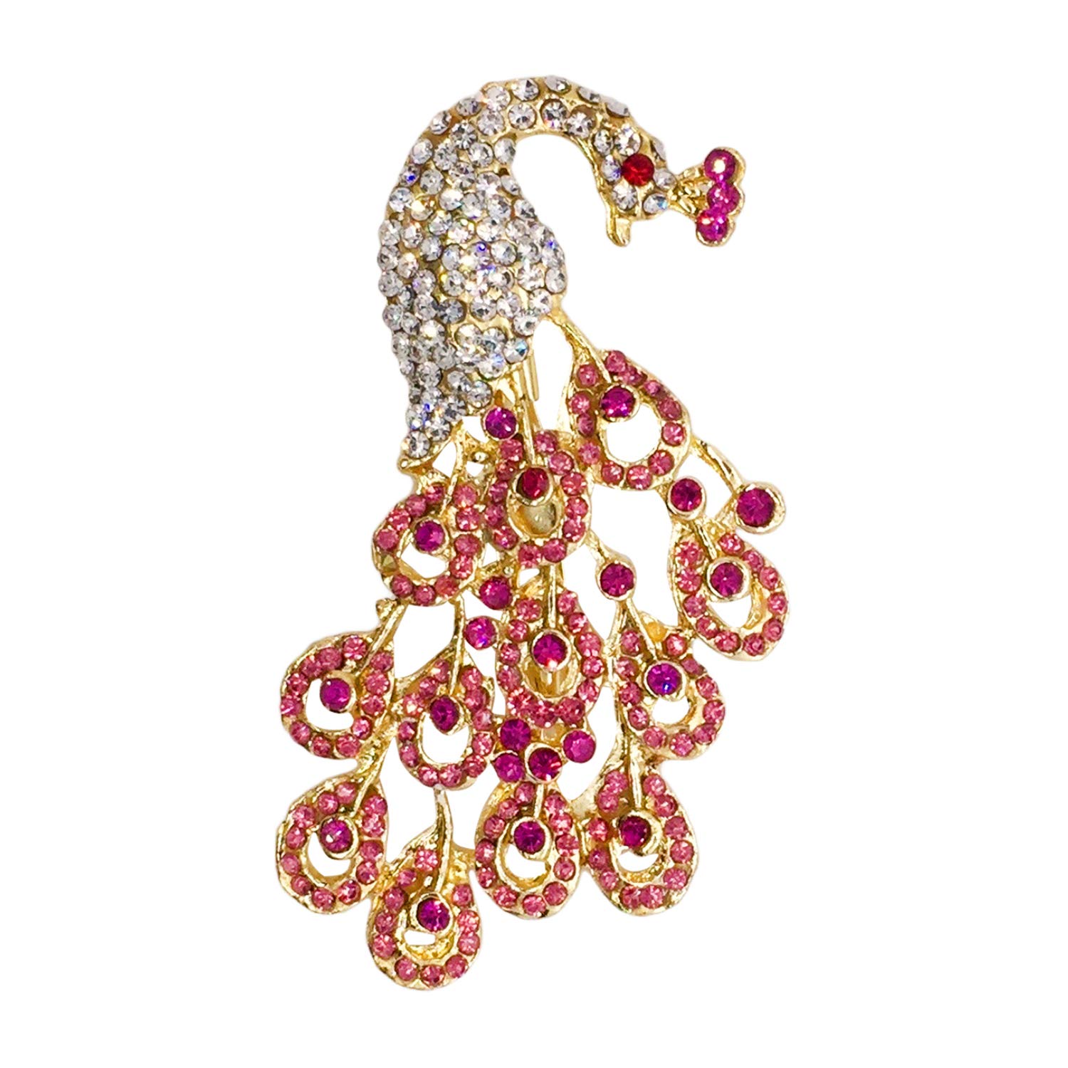FURE Radiant Peacock Metal Brooch (Pink) for Men and Women (B08BKK2BBS) Amazon Price History, Amazon Price Tracker