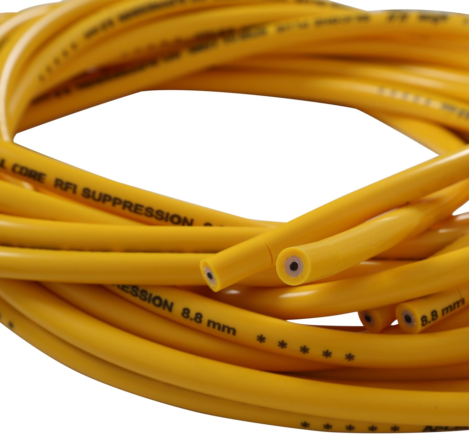 ACCEL 8031 Spark Plug Wire Set - 8.8mm Spiral Suppression Wire - Universal Set with 90° Boots - Yellow