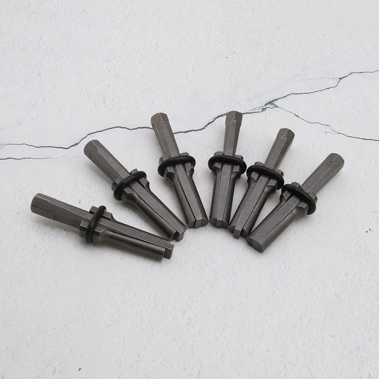 Juego de 7 piezas de 16 mm de cuñas de plumas, enchufe Chop, 5/8 pulgadas, separador de piedra, hormigón, mármol, piedra de roca, herramientas de mano, 16 x 200 mm, taladro de martillo